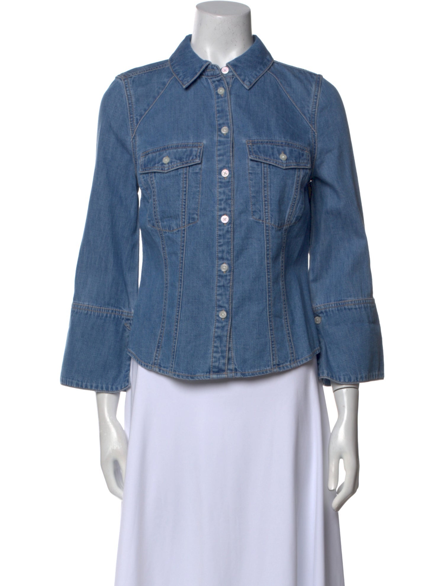 Veronica Beard Three-Quarter Sleeve Button-Up Top w/ Tags