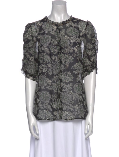 Veronica Beard Silk Floral Print Blouse
