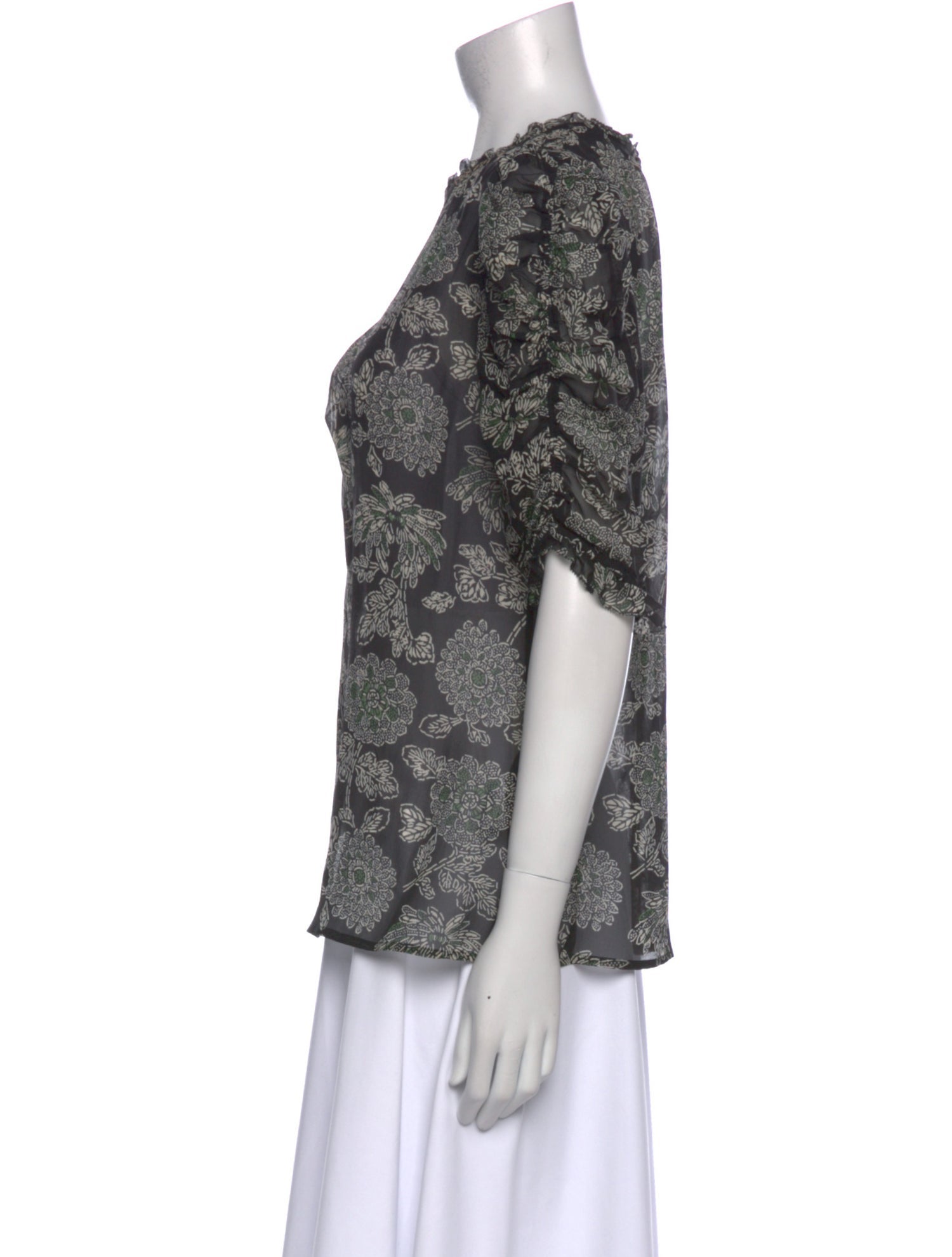 Veronica Beard Silk Floral Print Blouse