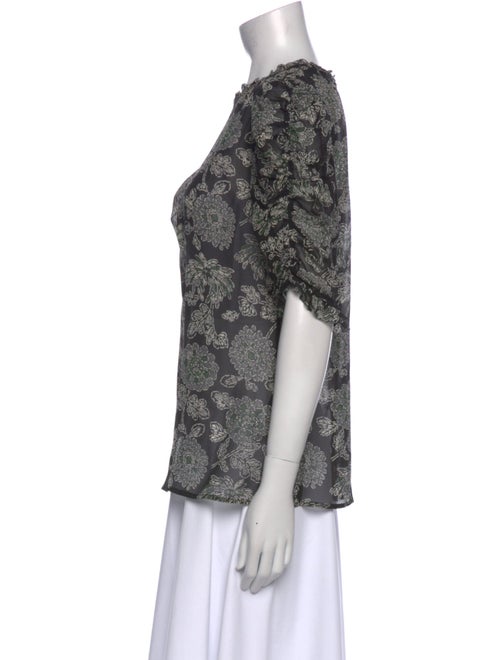 Veronica Beard Silk Floral Print Blouse