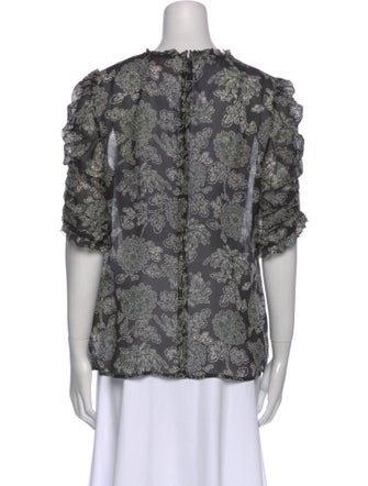Veronica Beard Silk Floral Print Blouse