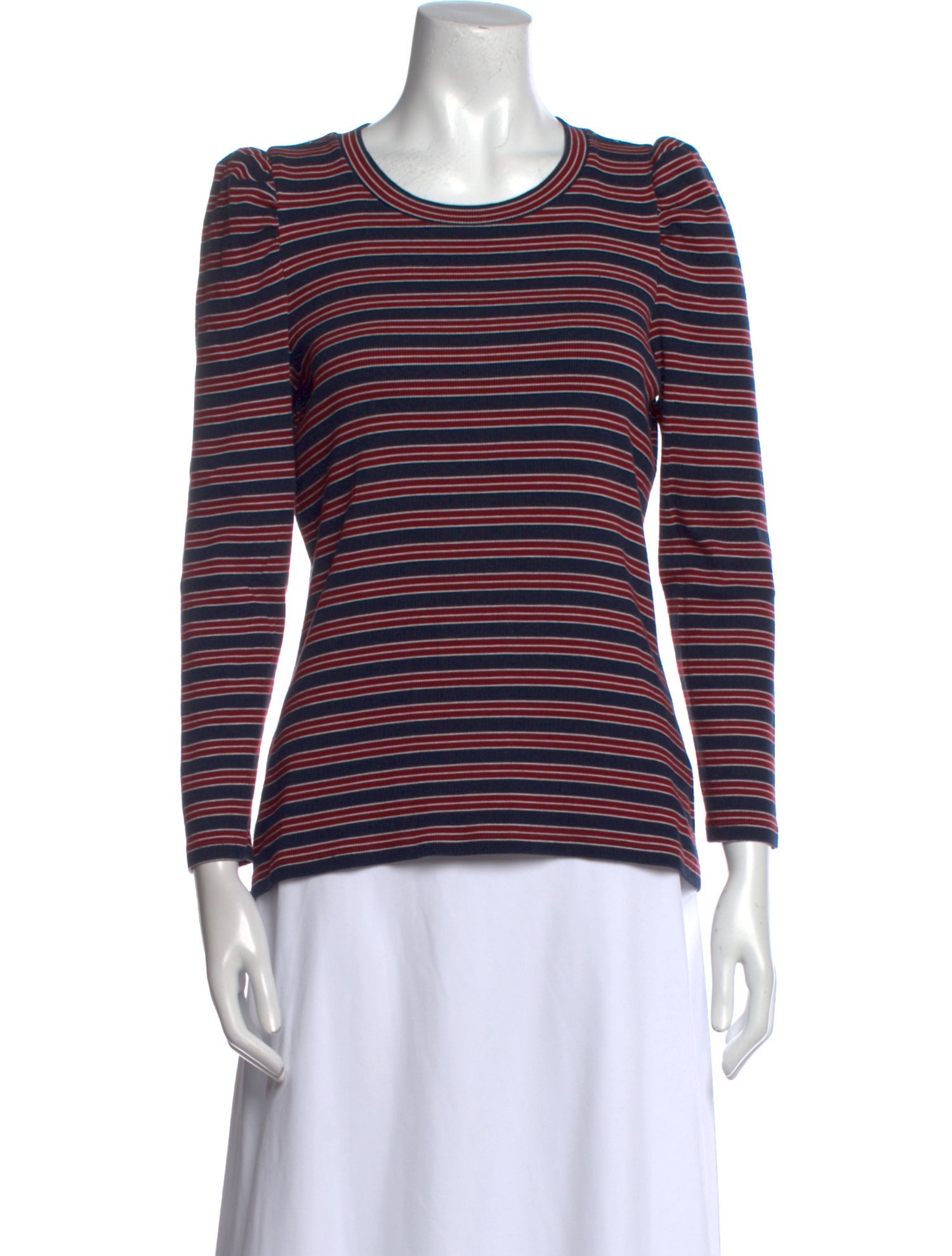 Veronica Beard Striped Crew Neck Top