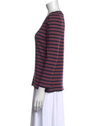 Veronica Beard Striped Crew Neck Top
