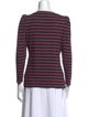 Veronica Beard Striped Crew Neck Top