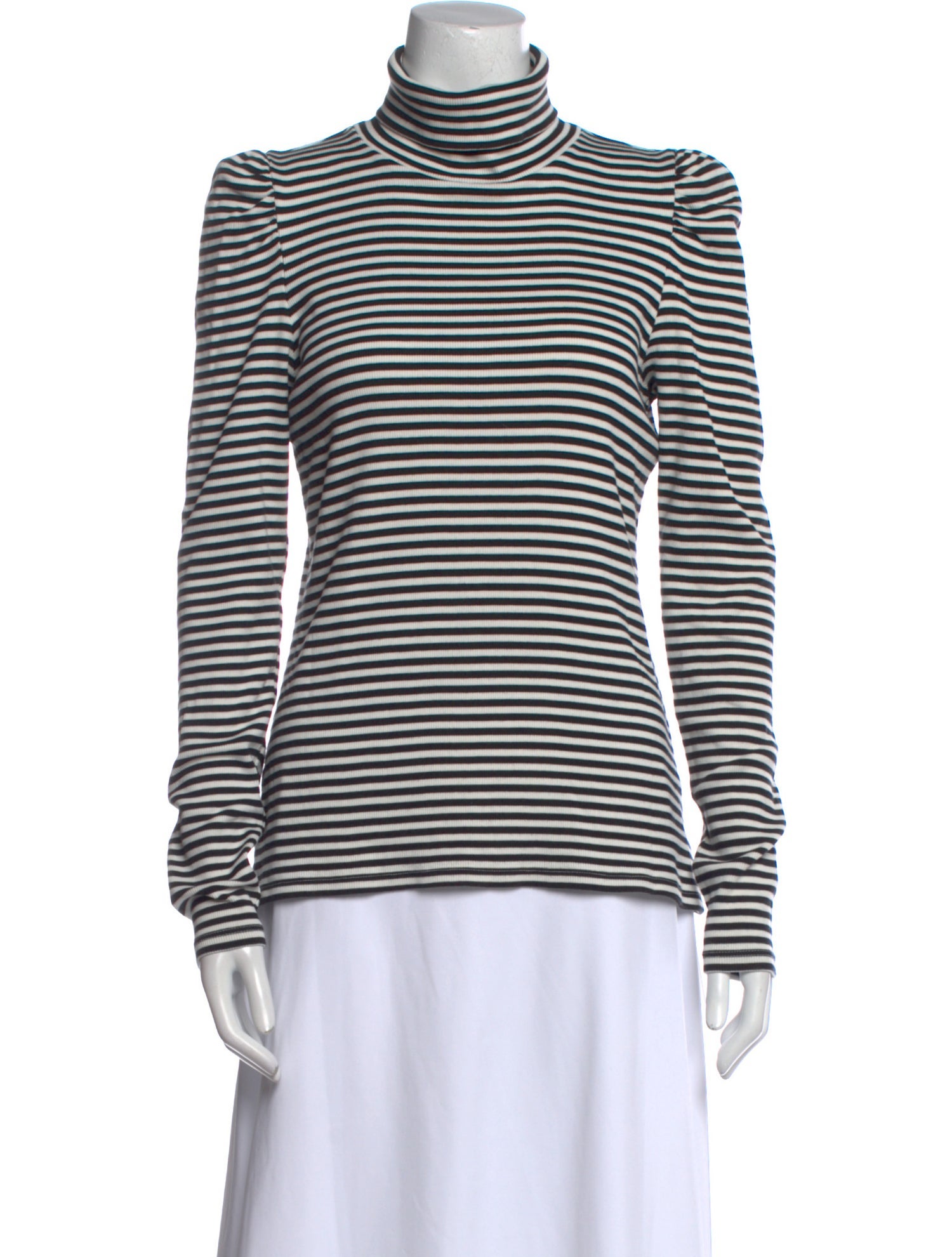 Veronica Beard Striped Turtleneck Top