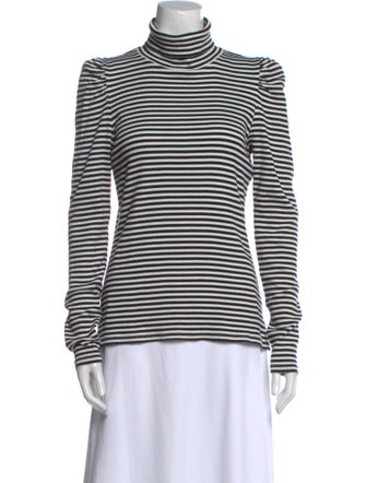 Veronica Beard Striped Turtleneck Top