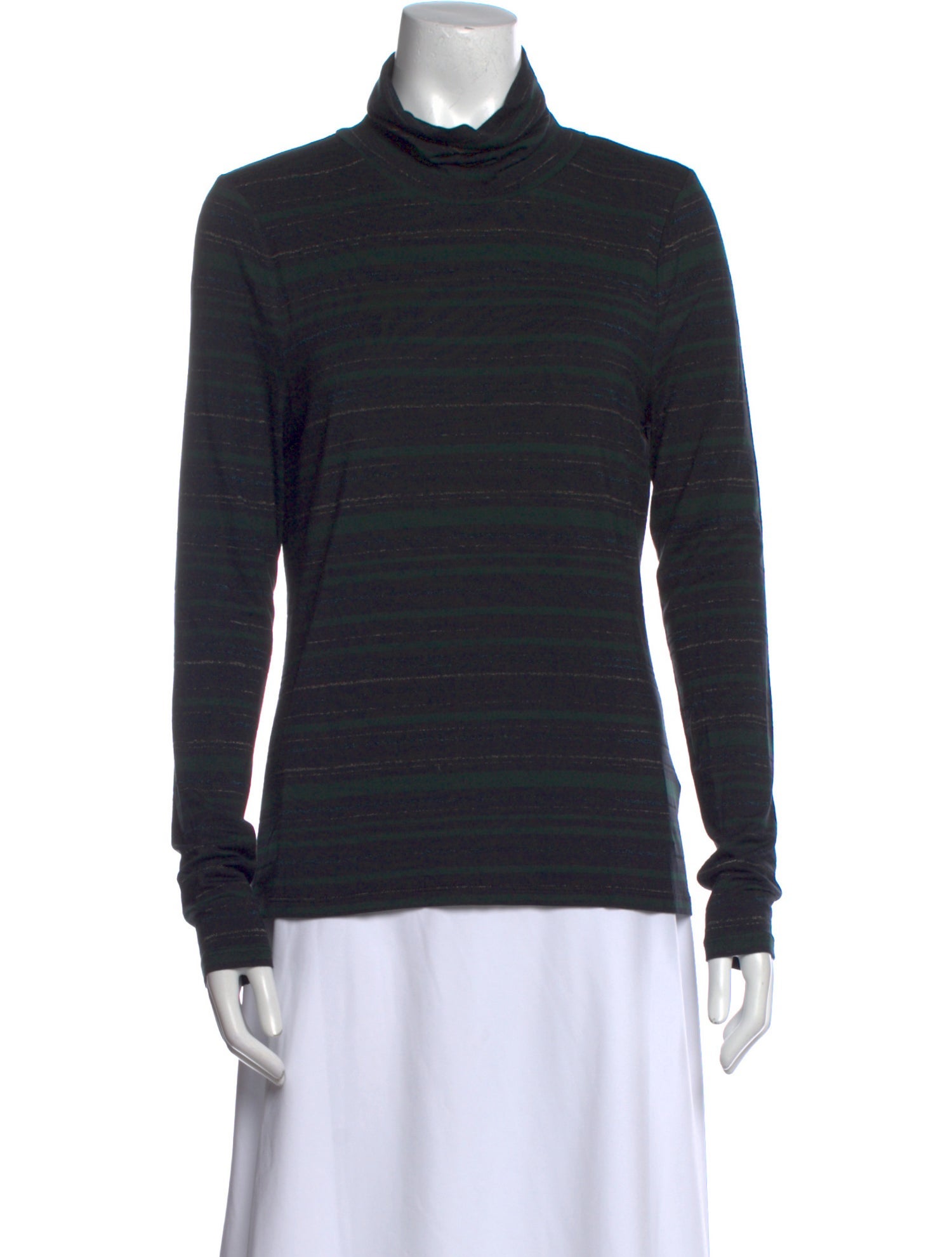 Veronica Beard Striped Turtleneck Sweatshirt