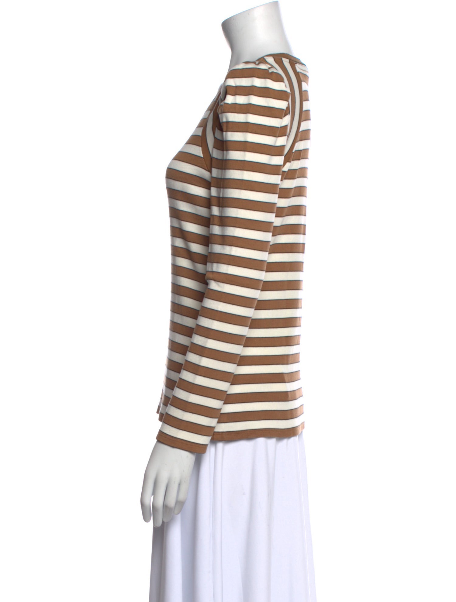 Veronica Beard Striped Crew Neck Top