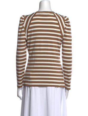 Veronica Beard Striped Crew Neck Top