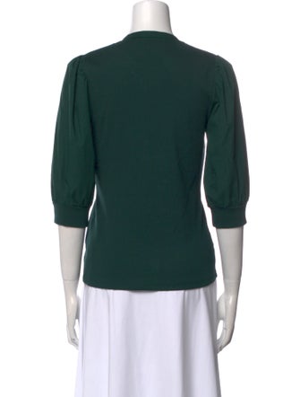 Veronica Beard V-Neck Three-Quarter Sleeve Top