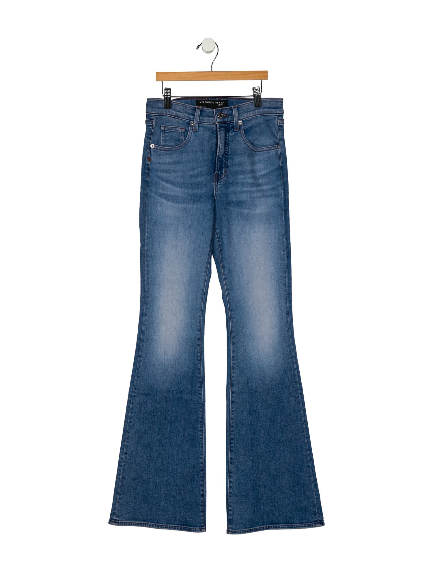Veronica Beard Mid-Rise Wide Leg Jeans