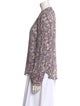 Veronica Beard Floral Print Crew Neck Blouse