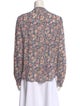 Veronica Beard Floral Print Crew Neck Blouse
