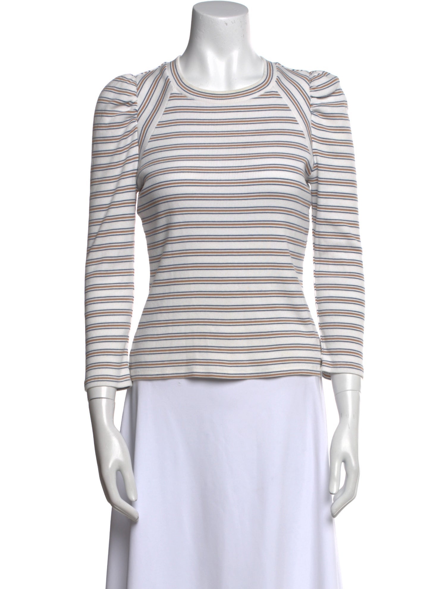 Veronica Beard Striped Crew Neck Top