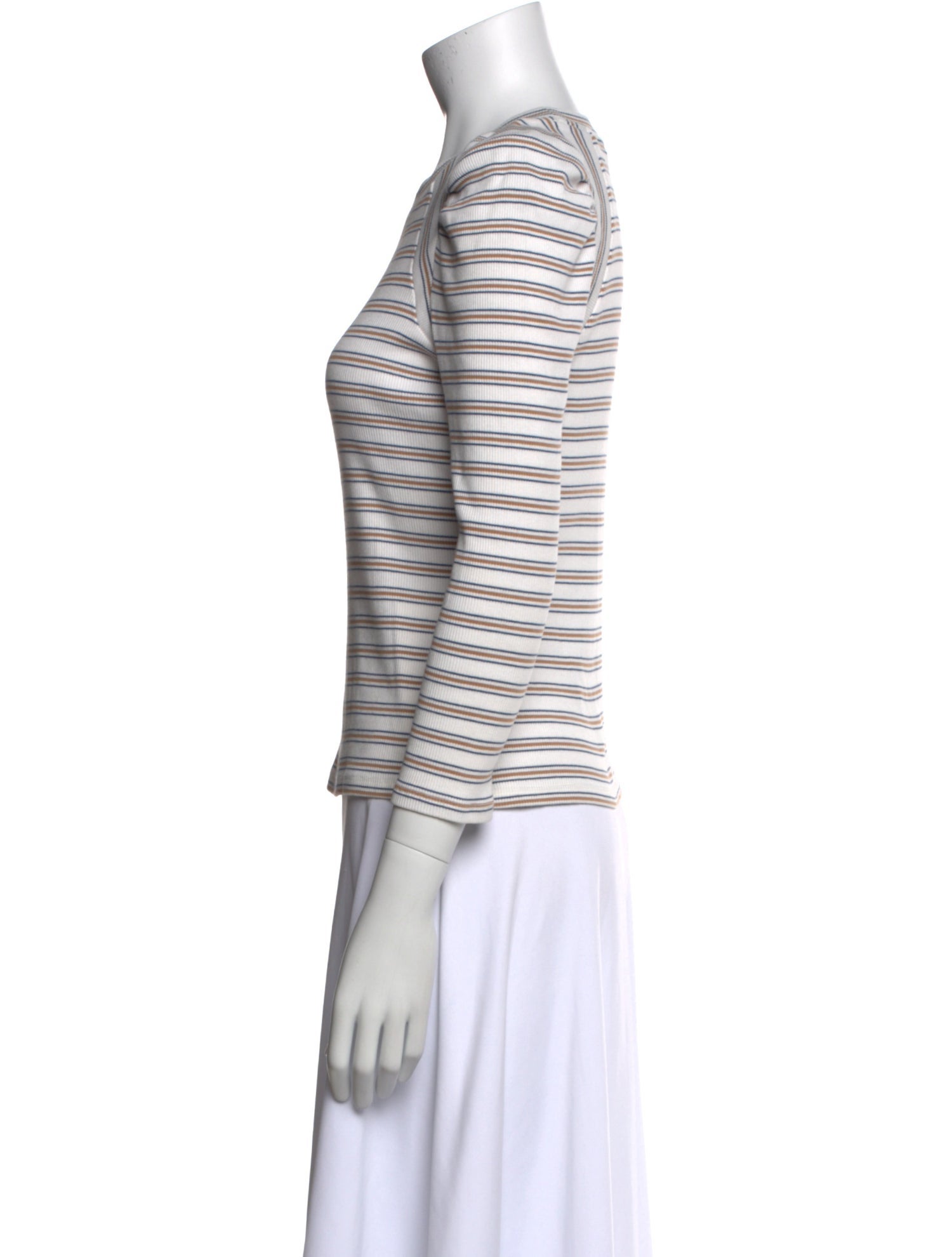 Veronica Beard Striped Crew Neck Top