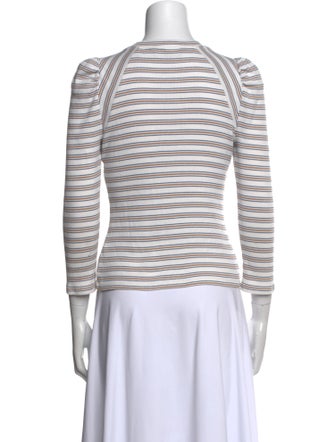 Veronica Beard Striped Crew Neck Top