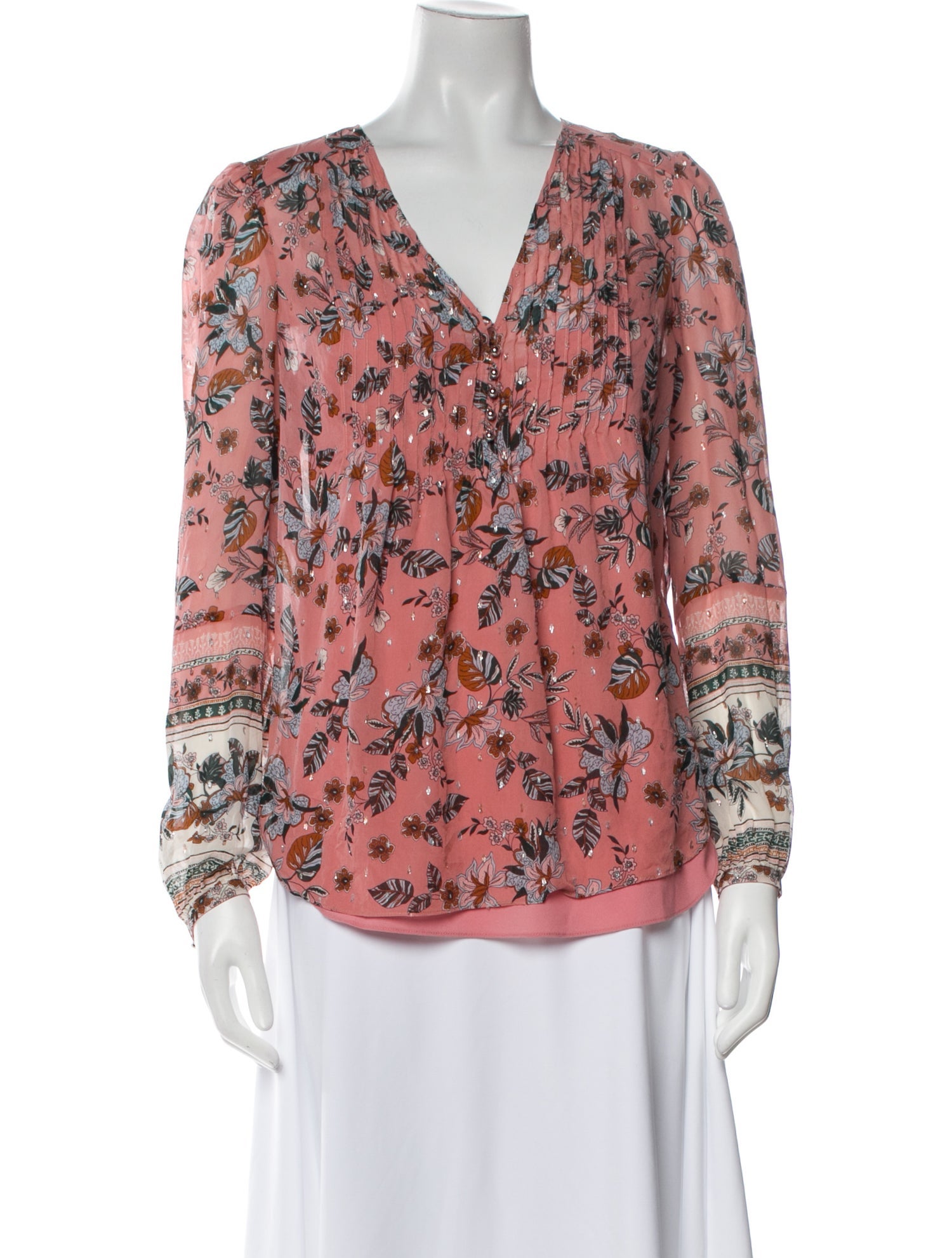 Veronica Beard Silk Floral Print Blouse