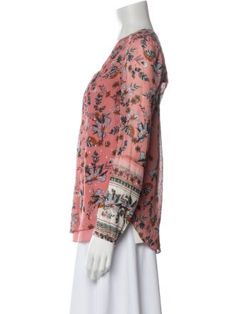 Veronica Beard Silk Floral Print Blouse