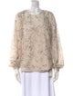 Veronica Beard Lace Pattern Crew Neck Blouse