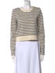 Veronica Beard Striped Crew Neck Crop Top