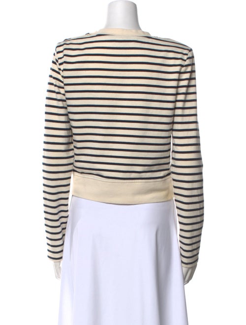 Veronica Beard Striped Crew Neck Crop Top