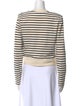 Veronica Beard Striped Crew Neck Crop Top