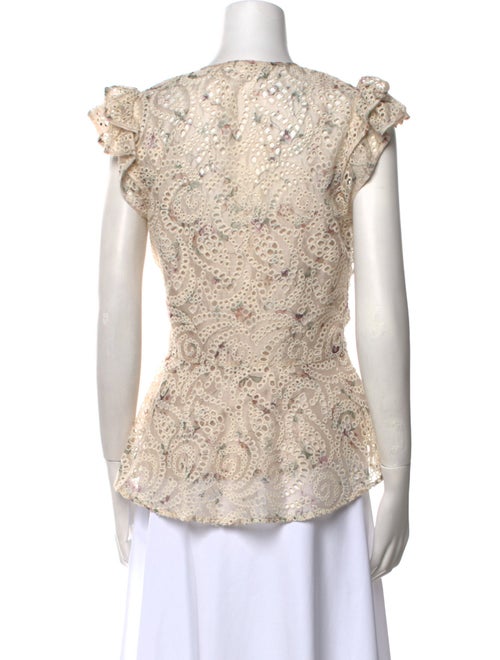 Veronica Beard Printed V-Neck Top