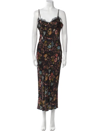 Veronica Beard Floral Print Long Dress