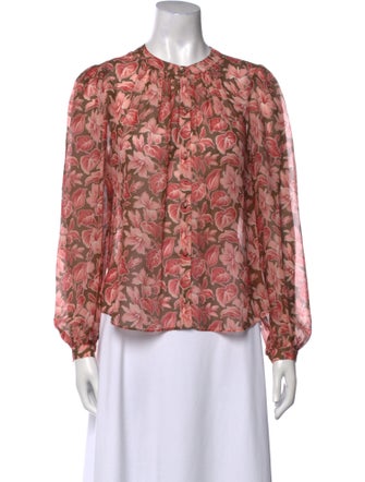 Veronica Beard Silk Floral Print Blouse