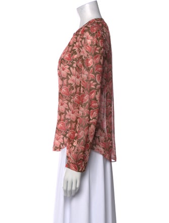 Veronica Beard Silk Floral Print Blouse