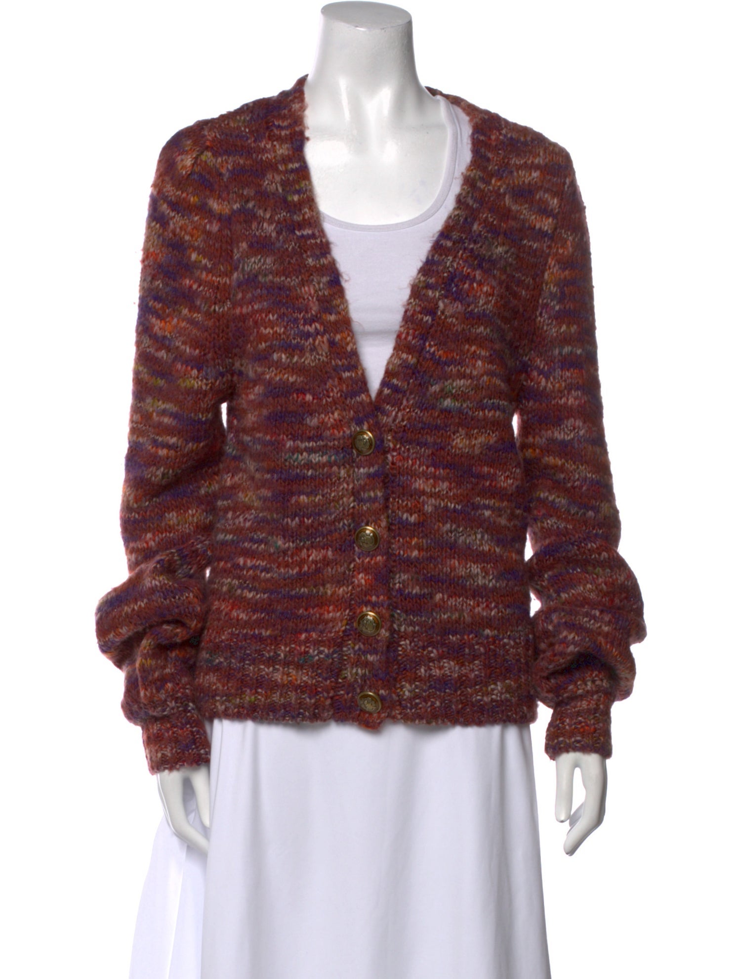 Veronica Beard Printed V-Neck Sweater