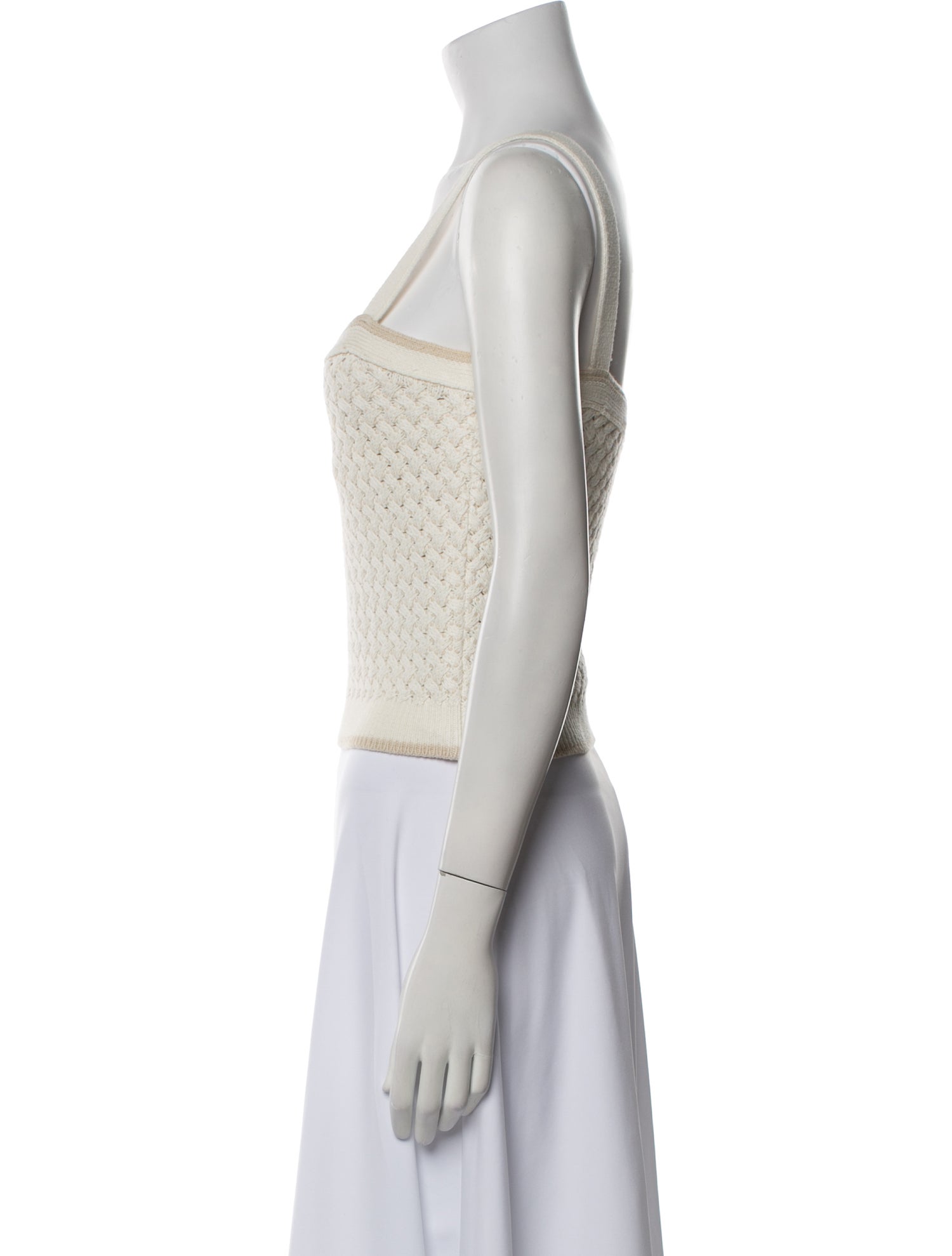 Veronica Beard Square Neckline Sleeveless Crop Top