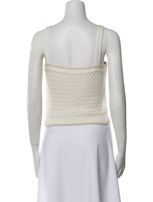 Veronica Beard Square Neckline Sleeveless Crop Top