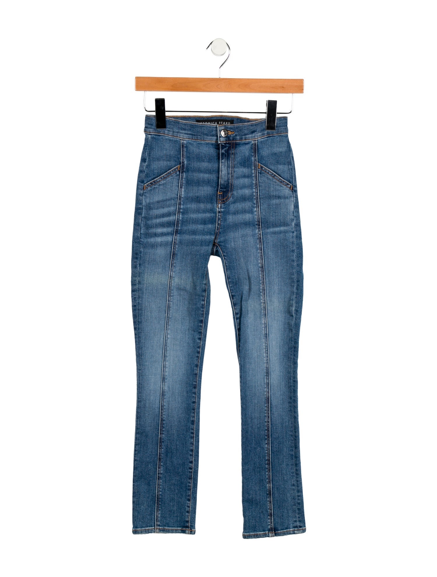Veronica Beard Mid-Rise Straight Leg Jeans