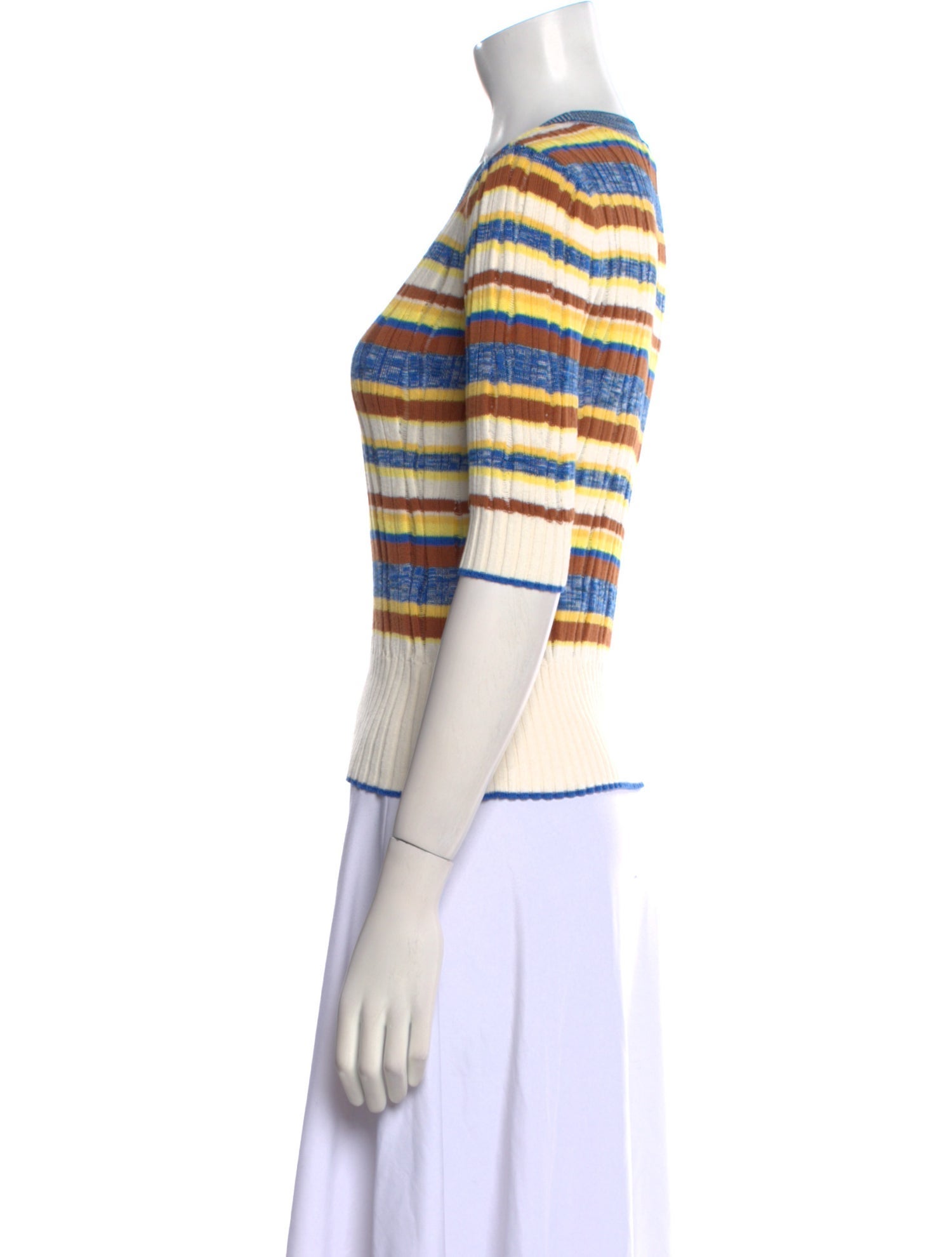 Veronica Beard Striped Scoop Neck Top