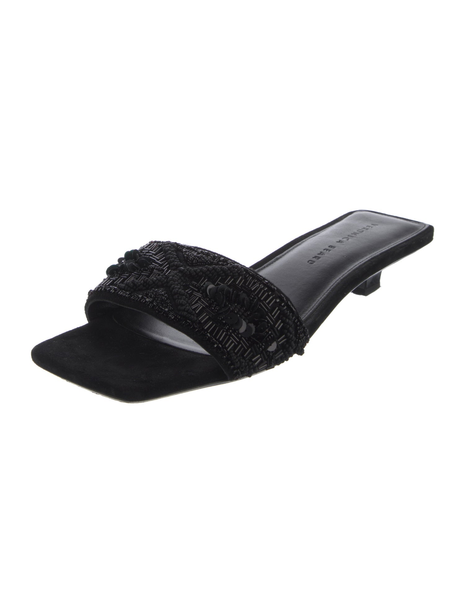 Veronica Beard Suede Sequin Embellishments Slides