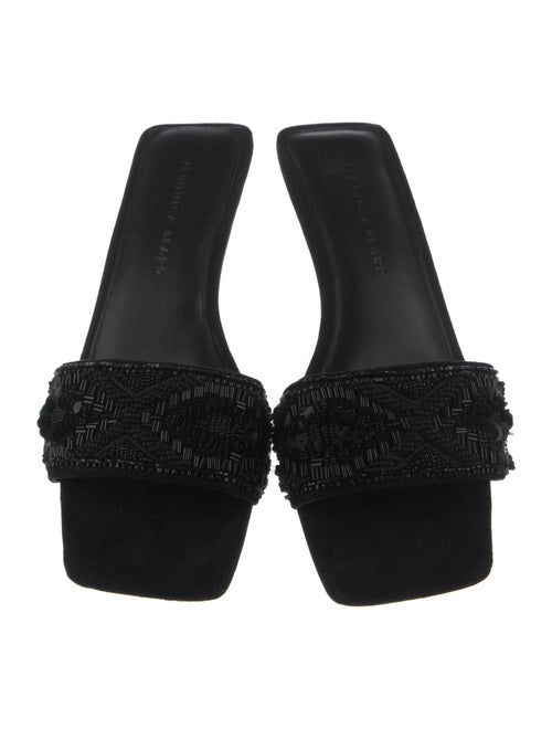 Veronica Beard Suede Sequin Embellishments Slides