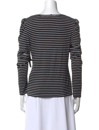 Veronica Beard Striped Scoop Neck T-Shirt
