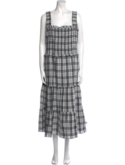 Veronica Beard Plaid Print Long Dress