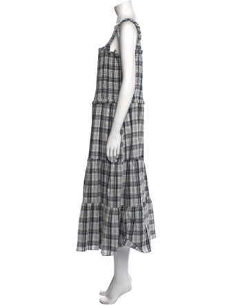 Veronica Beard Plaid Print Long Dress