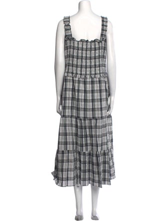 Veronica Beard Plaid Print Long Dress