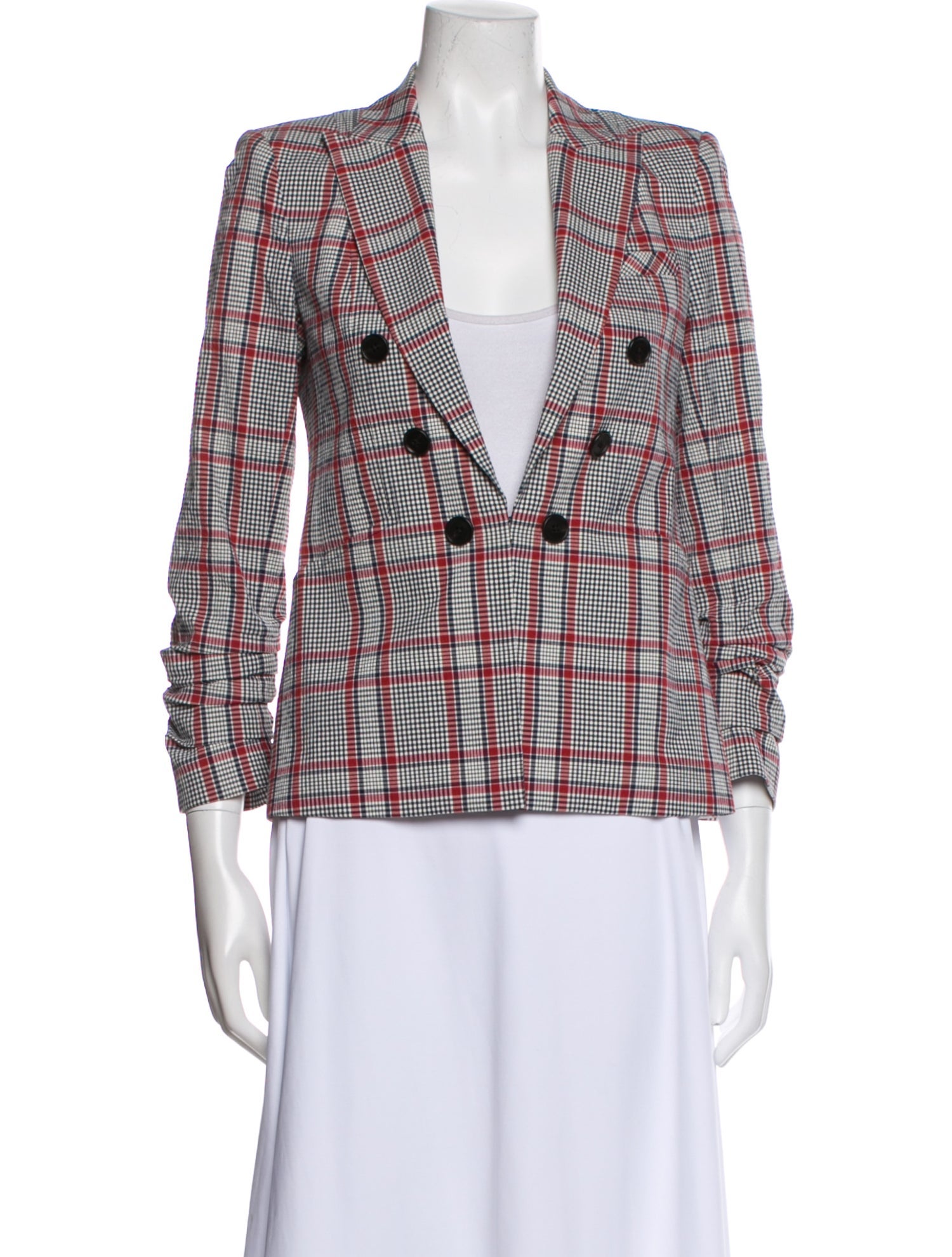 Veronica Beard Plaid Print Blazer