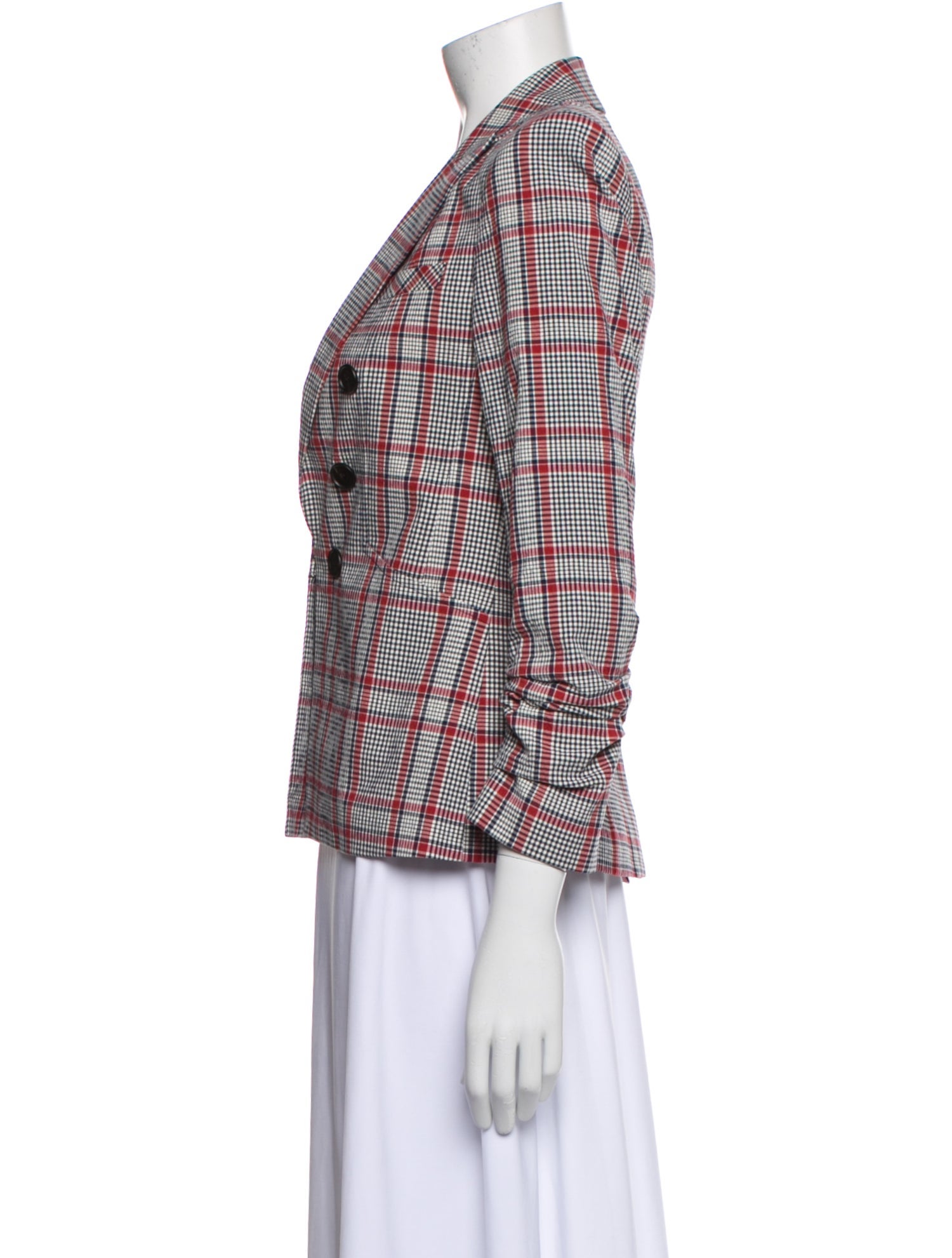 Veronica Beard Plaid Print Blazer