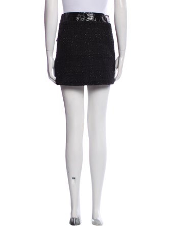 Veronica Beard Leather Trim Embellishment Mini Skirt