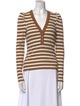 Veronica Beard Striped V-Neck Top