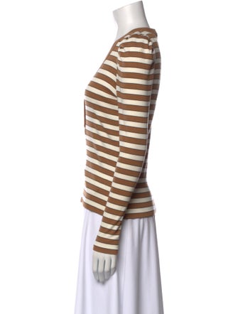 Veronica Beard Striped V-Neck Top