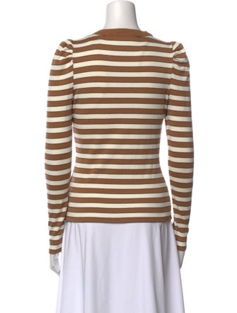 Veronica Beard Striped V-Neck Top