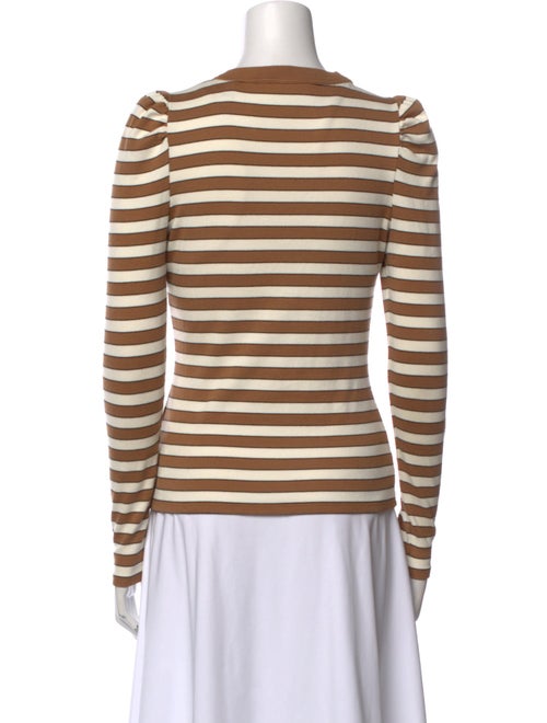 Veronica Beard Striped V-Neck Top