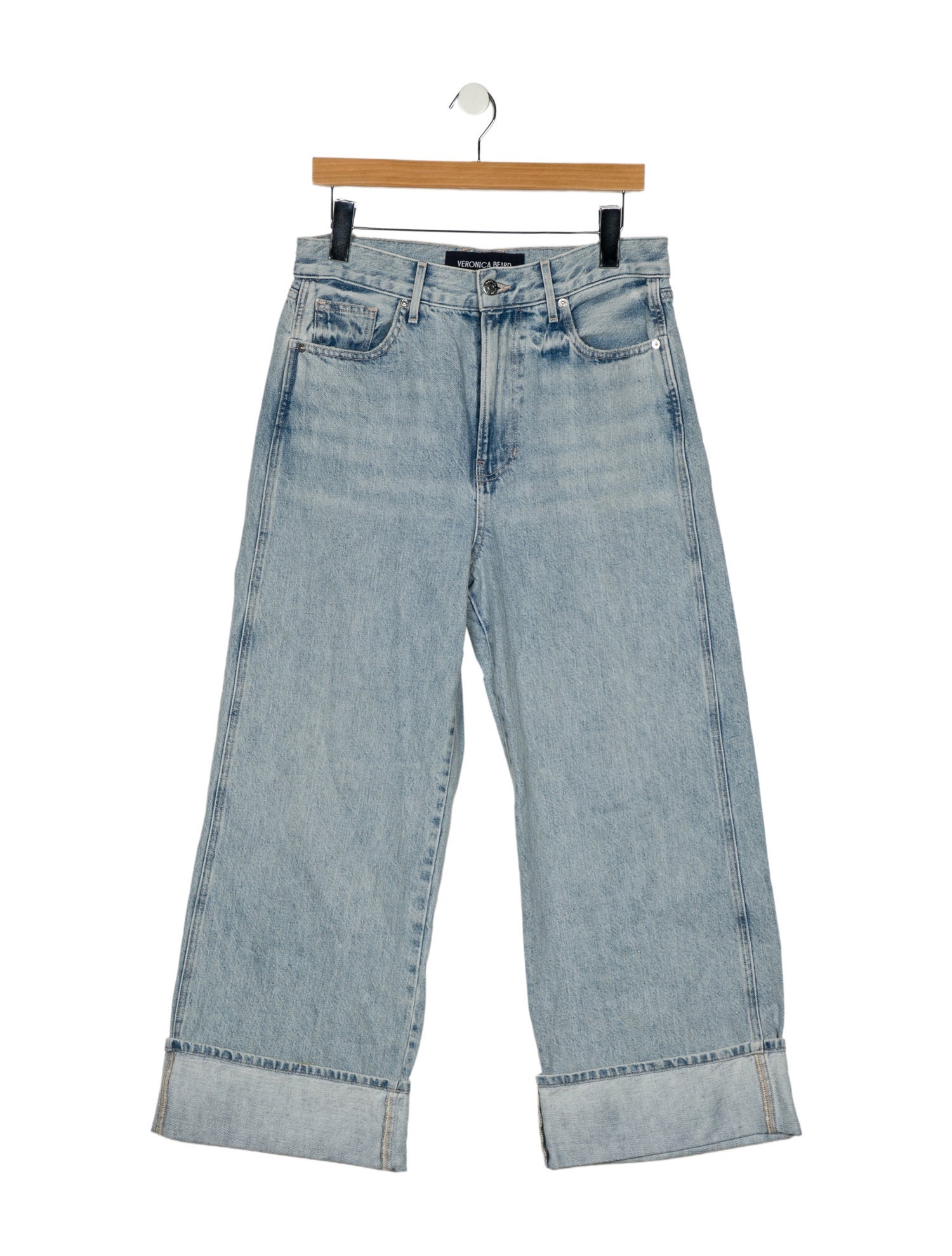 Veronica Beard Mid-Rise Wide Leg Jeans