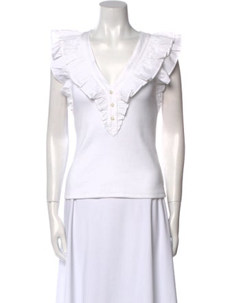 Veronica Beard V-Neck Sleeveless Top